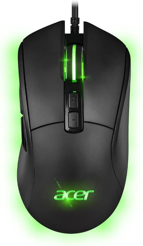 Acer USB Gaming Mouse 1000 - Rubber Coating ABS - RGB - 10 Multicolor